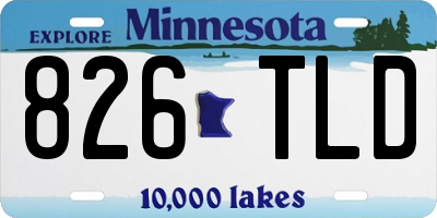 MN license plate 826TLD