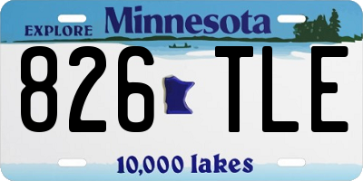 MN license plate 826TLE
