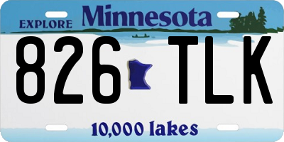 MN license plate 826TLK