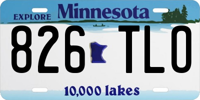 MN license plate 826TLO