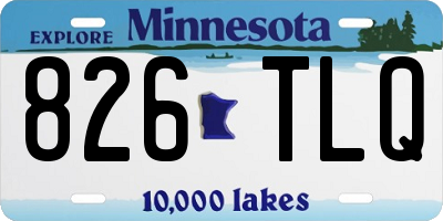 MN license plate 826TLQ