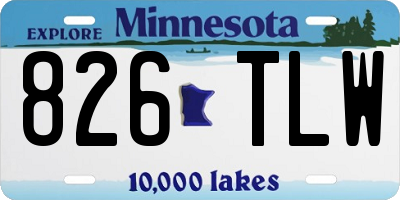 MN license plate 826TLW