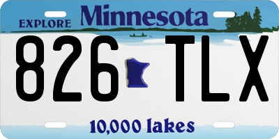 MN license plate 826TLX