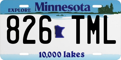 MN license plate 826TML
