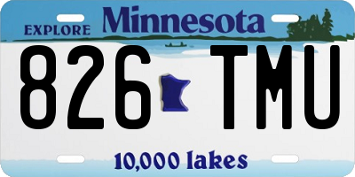 MN license plate 826TMU