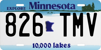 MN license plate 826TMV