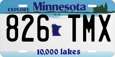 MN license plate 826TMX