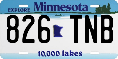 MN license plate 826TNB