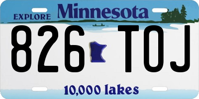 MN license plate 826TOJ