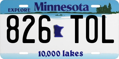 MN license plate 826TOL