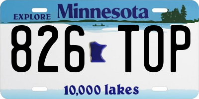 MN license plate 826TOP