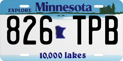 MN license plate 826TPB