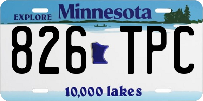 MN license plate 826TPC