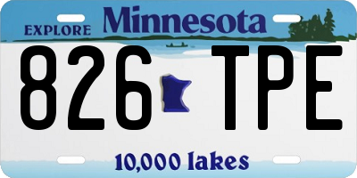 MN license plate 826TPE