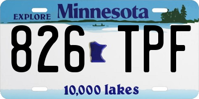 MN license plate 826TPF