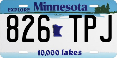 MN license plate 826TPJ