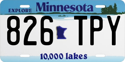 MN license plate 826TPY