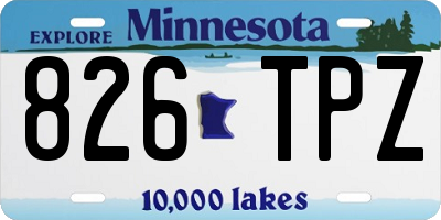 MN license plate 826TPZ