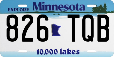 MN license plate 826TQB