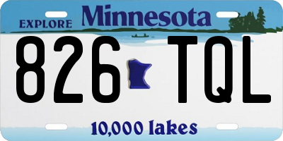 MN license plate 826TQL