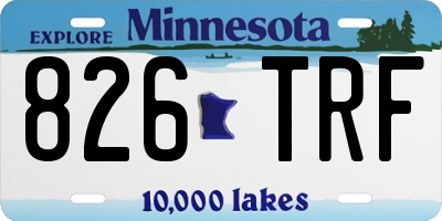 MN license plate 826TRF