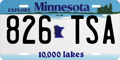 MN license plate 826TSA