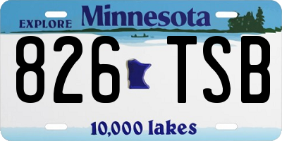 MN license plate 826TSB