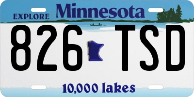 MN license plate 826TSD