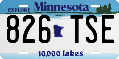 MN license plate 826TSE