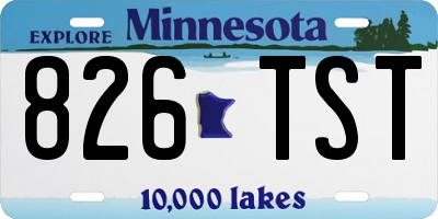 MN license plate 826TST