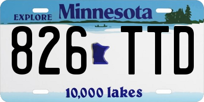 MN license plate 826TTD
