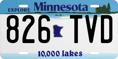 MN license plate 826TVD