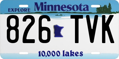 MN license plate 826TVK