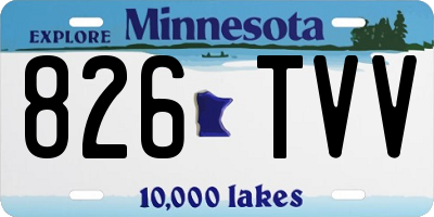 MN license plate 826TVV