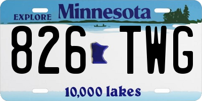 MN license plate 826TWG