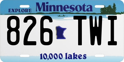 MN license plate 826TWI