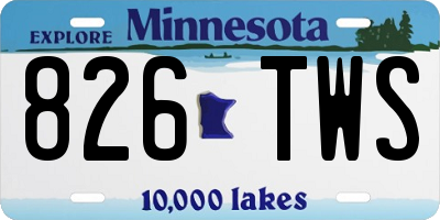 MN license plate 826TWS