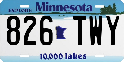 MN license plate 826TWY