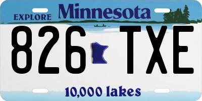 MN license plate 826TXE