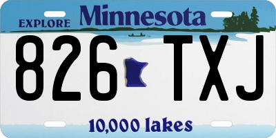 MN license plate 826TXJ