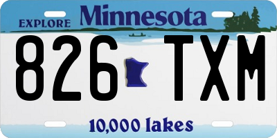 MN license plate 826TXM