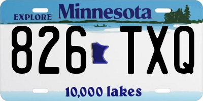 MN license plate 826TXQ