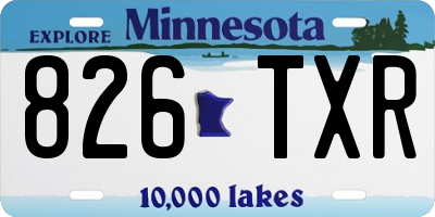 MN license plate 826TXR