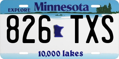 MN license plate 826TXS