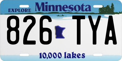MN license plate 826TYA