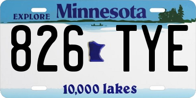 MN license plate 826TYE