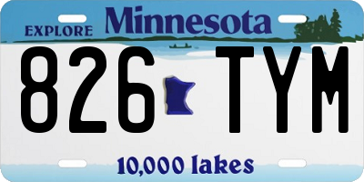 MN license plate 826TYM