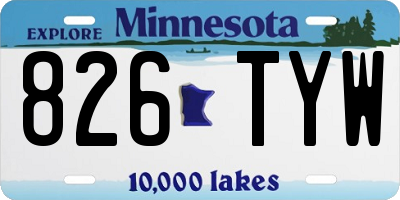 MN license plate 826TYW