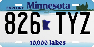MN license plate 826TYZ