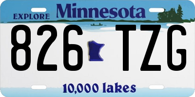 MN license plate 826TZG
